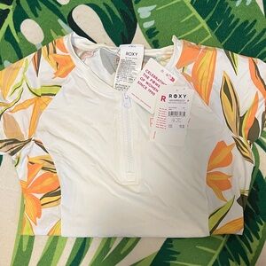 Roxy White Rash guard 1/2 zip